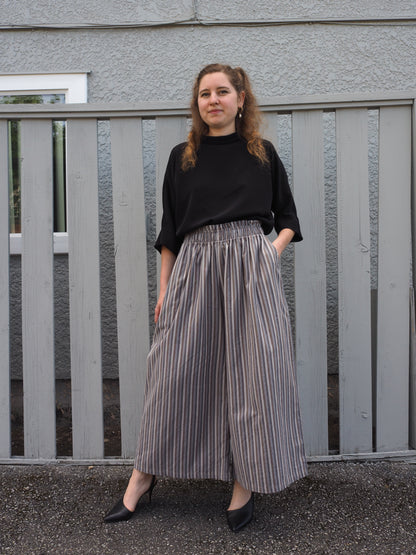 Comfy Stripes Wide Leg Pant M