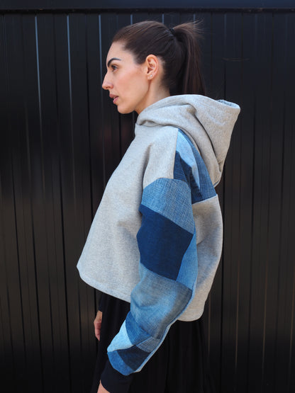 Denim Lines Scrapwork Hoodie