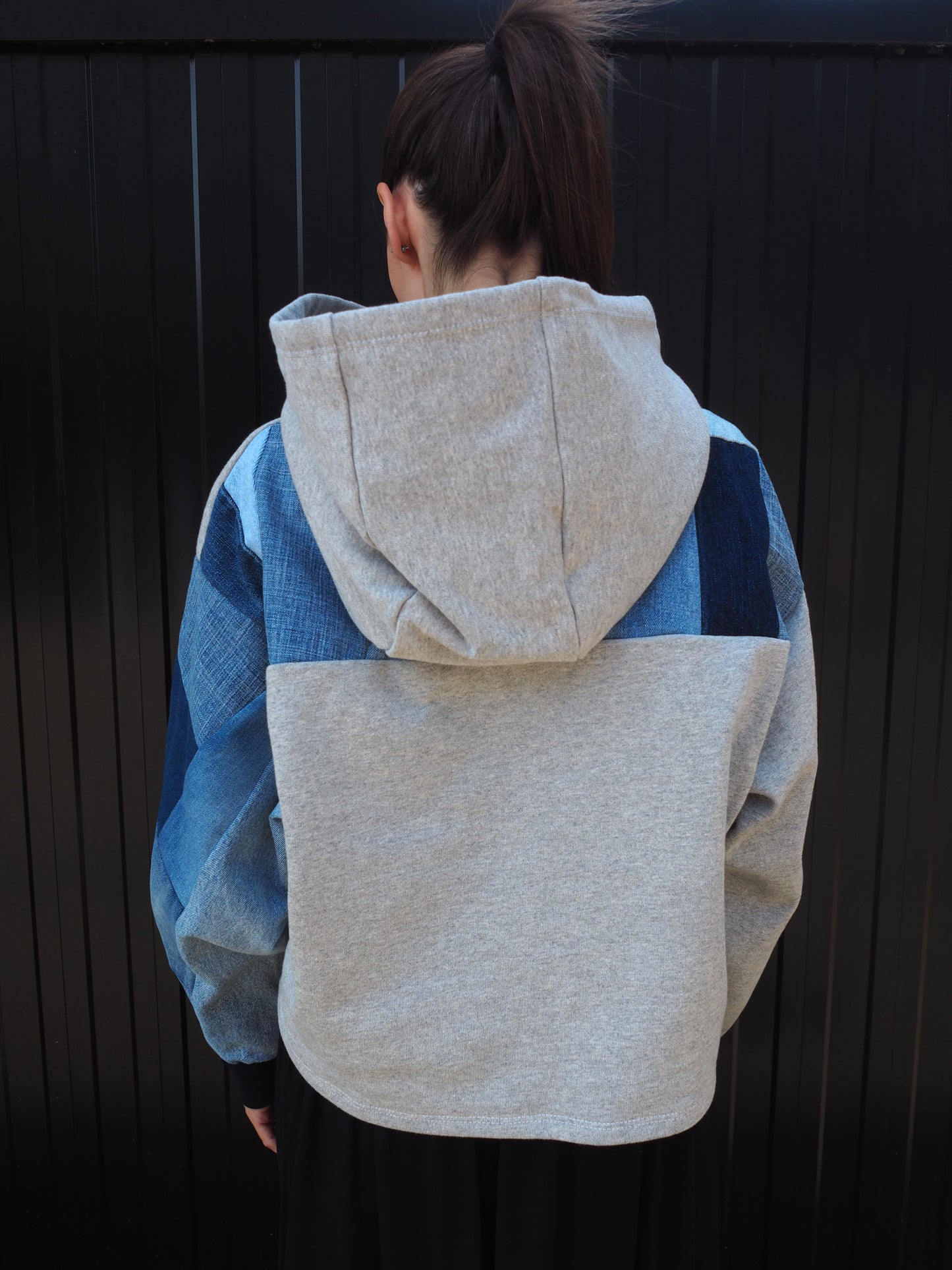 Denim Lines Scrapwork Hoodie