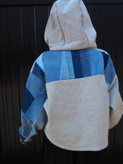 Denim Lines Scrapwork Hoodie