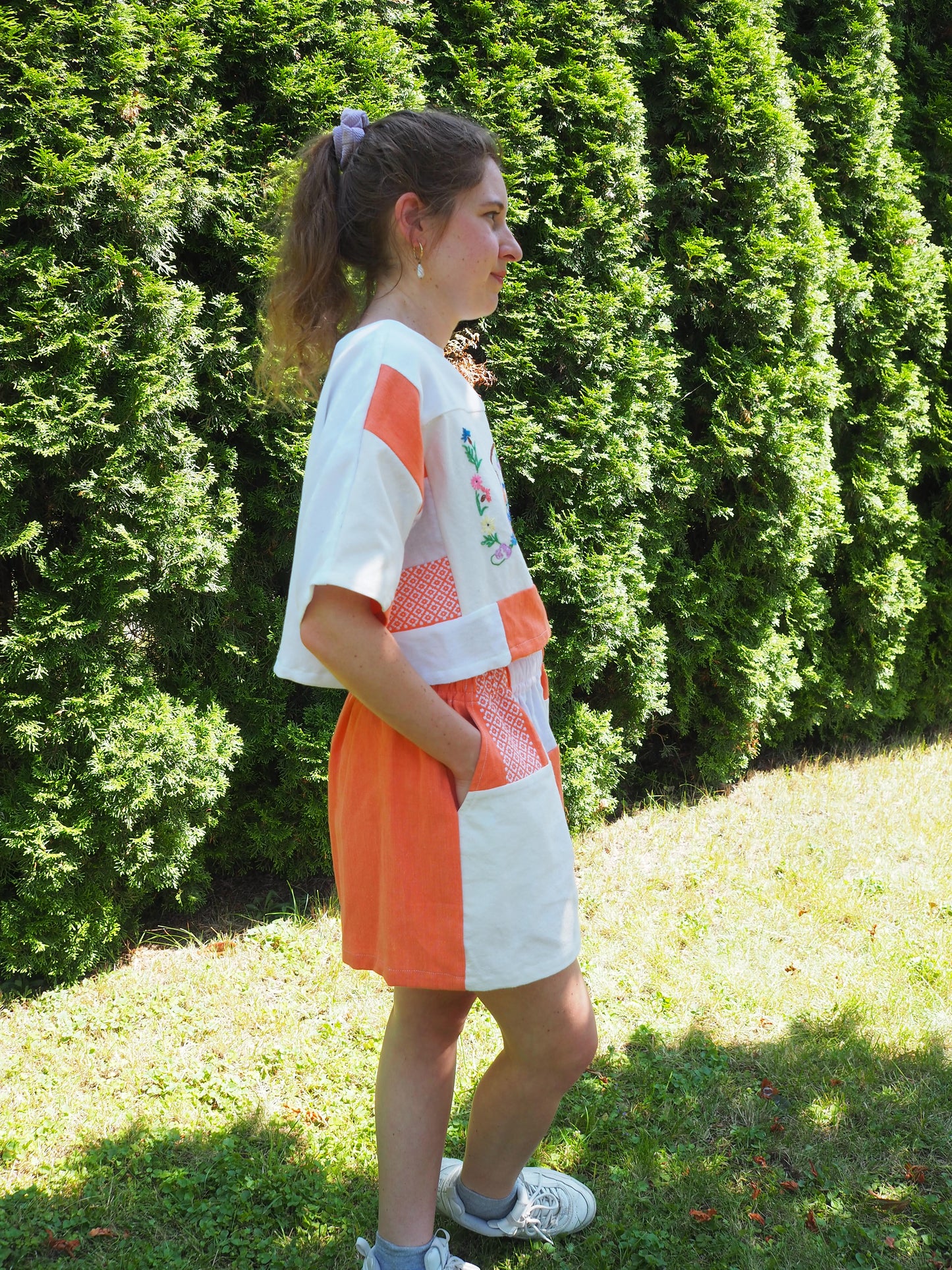 Peach Sorbet Patchwork Short