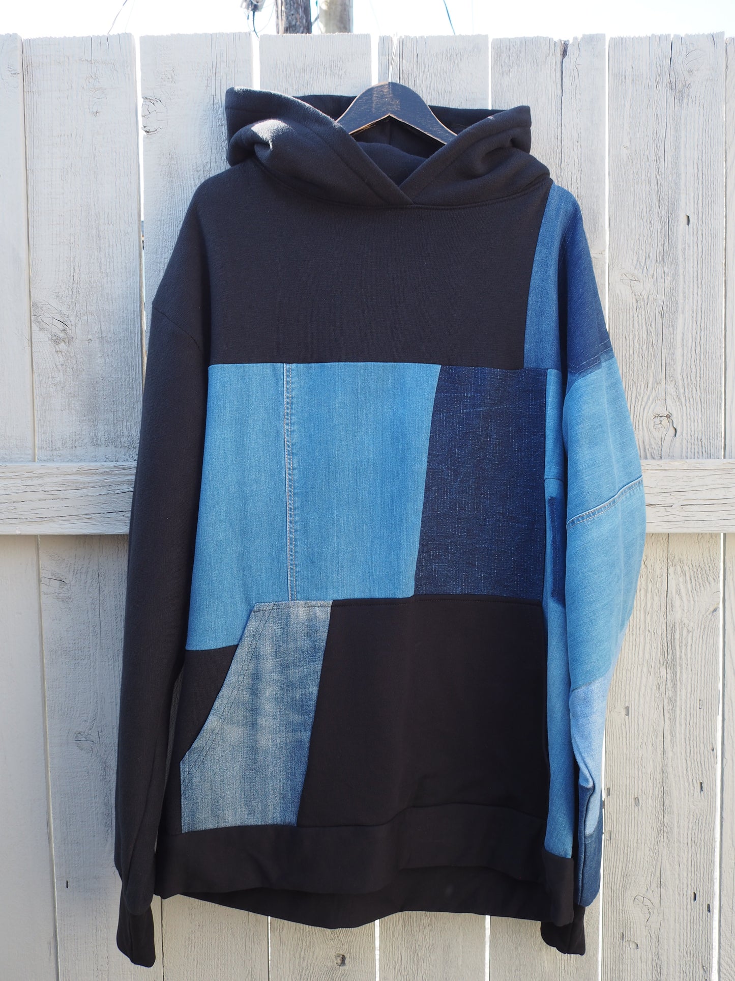 Blue Denim Hoodie XXL