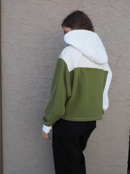 Brocade Greens Cropped Hoodie