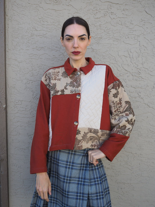 Red Lipstick Cropped Jacket