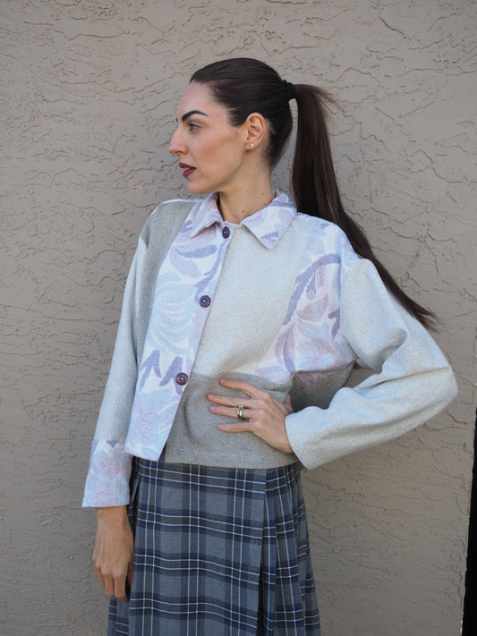 Lavender Wool Cropped Jacket