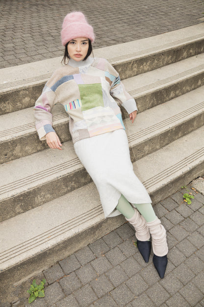 The Slack Sweater in Mixed Cream Scrapwork Wool