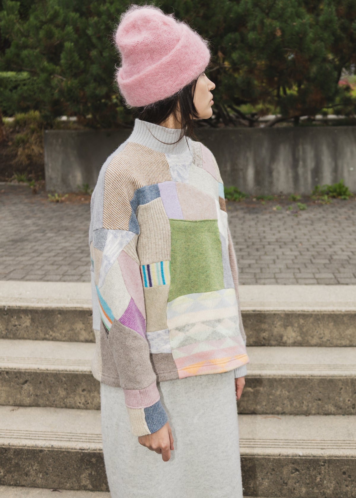 The Slack Sweater in Mixed Cream Scrapwork Wool