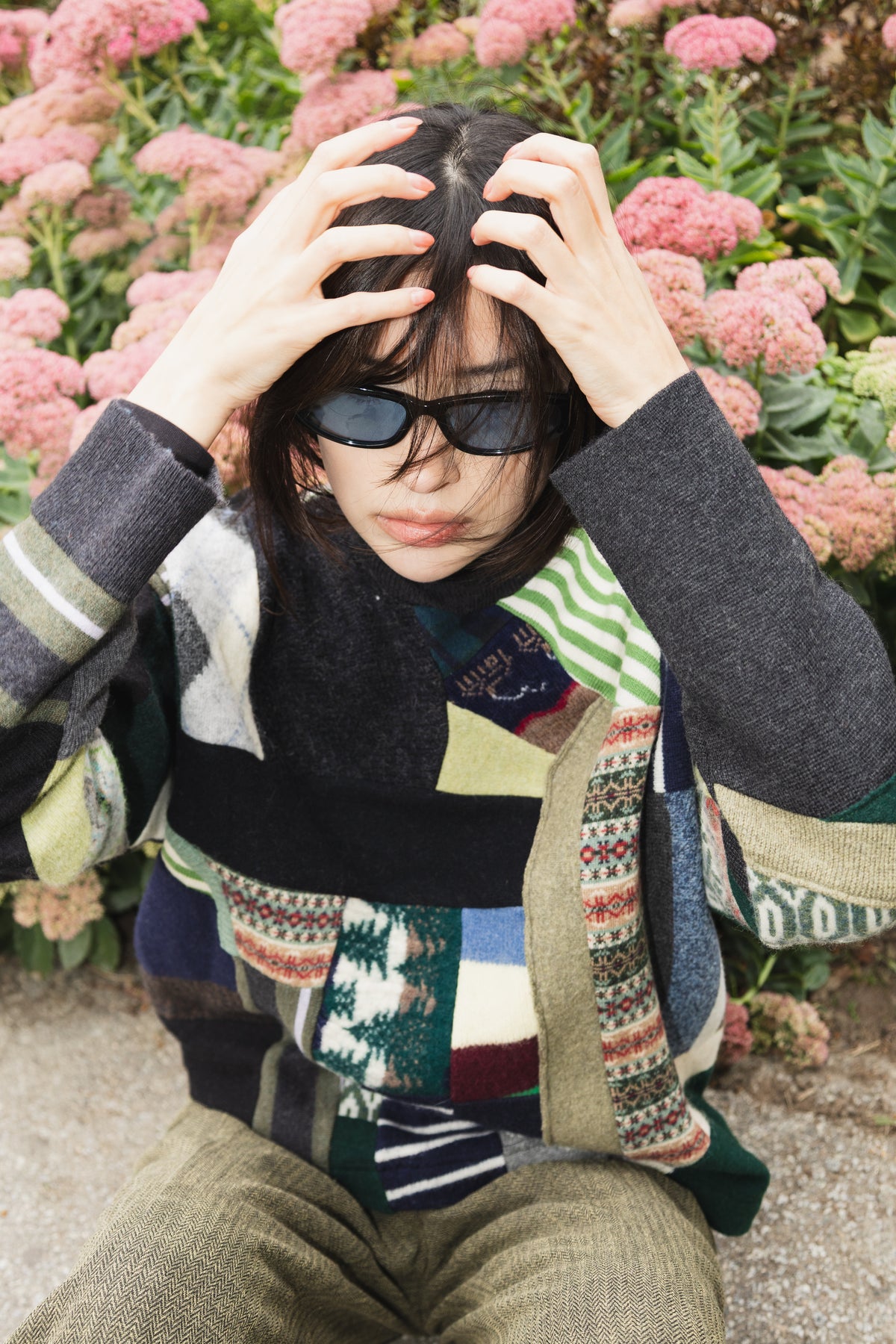 The Slack Sweater in Mixed Green Scrapwork Wool