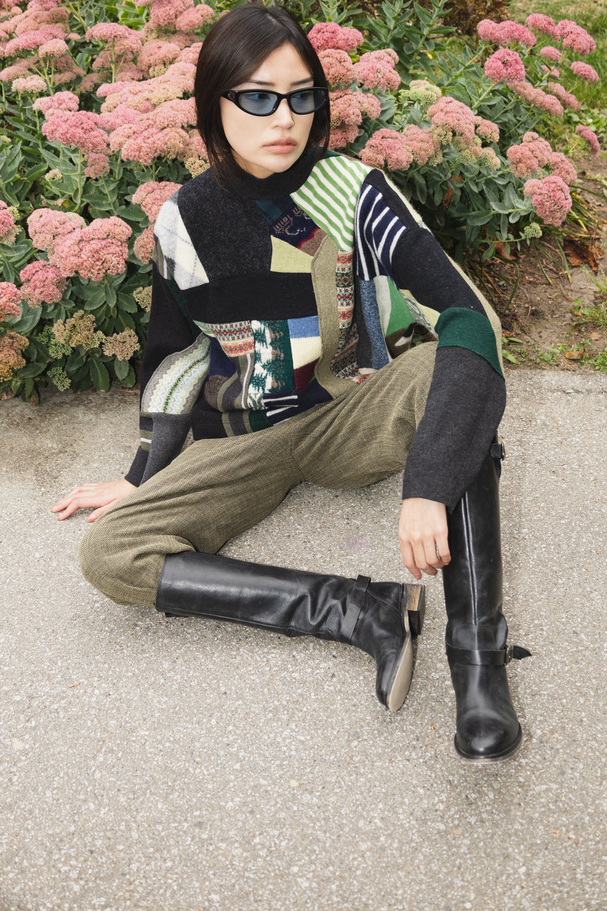 The Slack Sweater in Mixed Green Scrapwork Wool