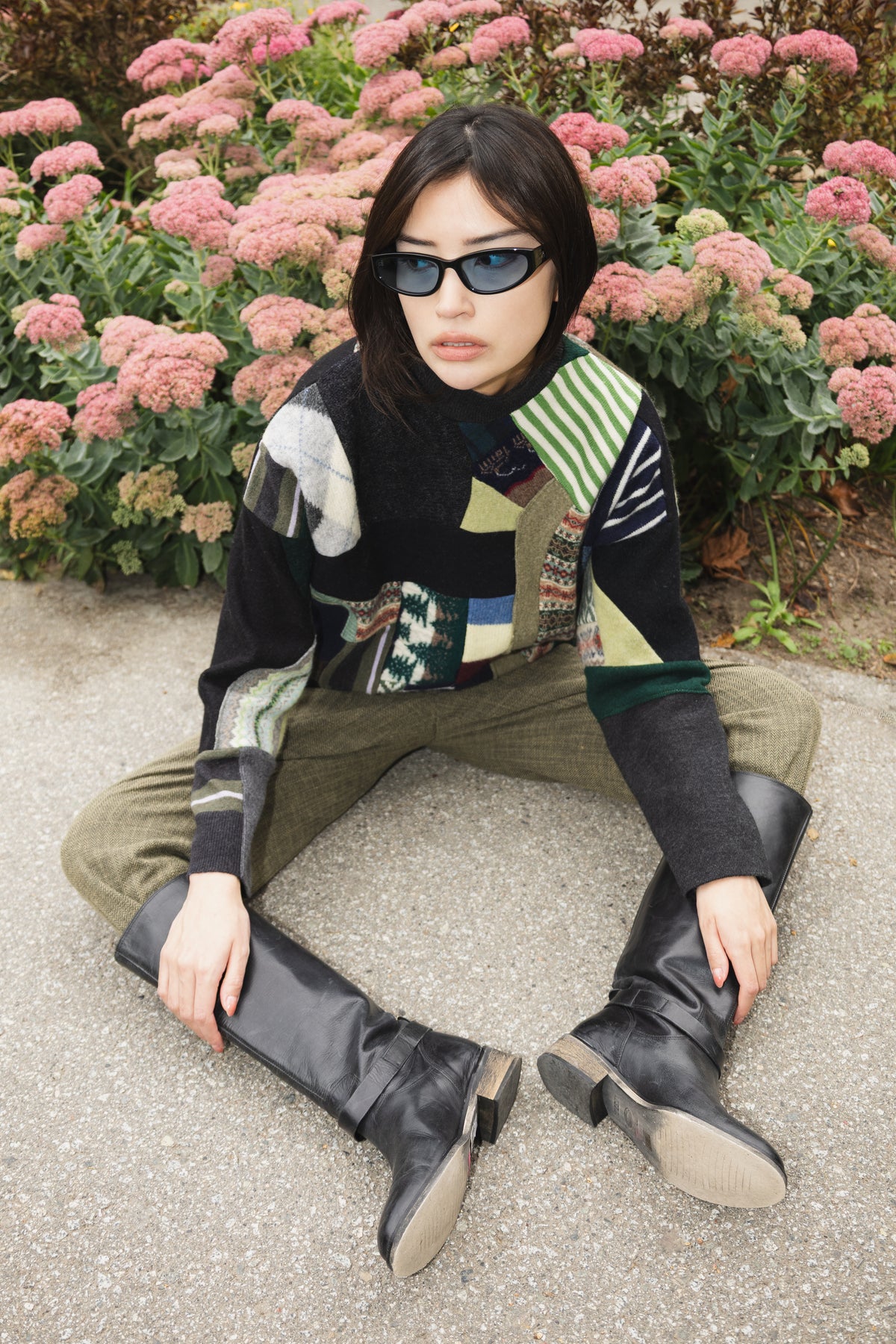 The Slack Sweater in Mixed Green Scrapwork Wool