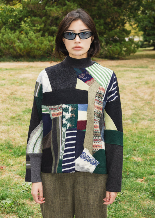The Slack Sweater in Mixed Green Scrapwork Wool