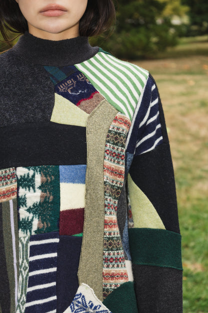 The Slack Sweater in Mixed Green Scrapwork Wool
