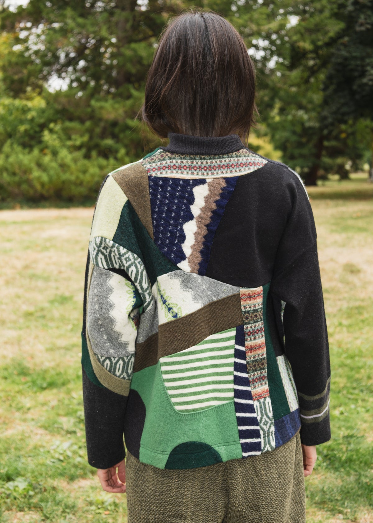 The Slack Sweater in Mixed Green Scrapwork Wool