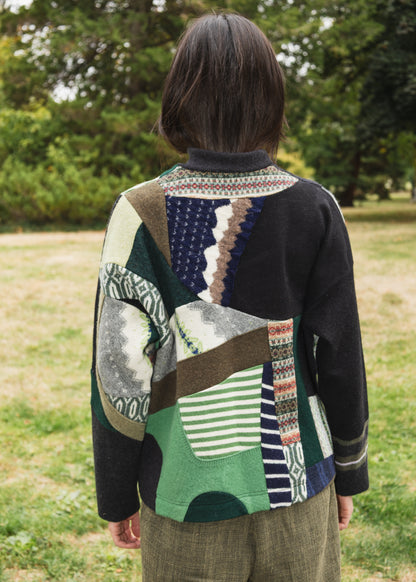 The Slack Sweater in Mixed Green Scrapwork Wool