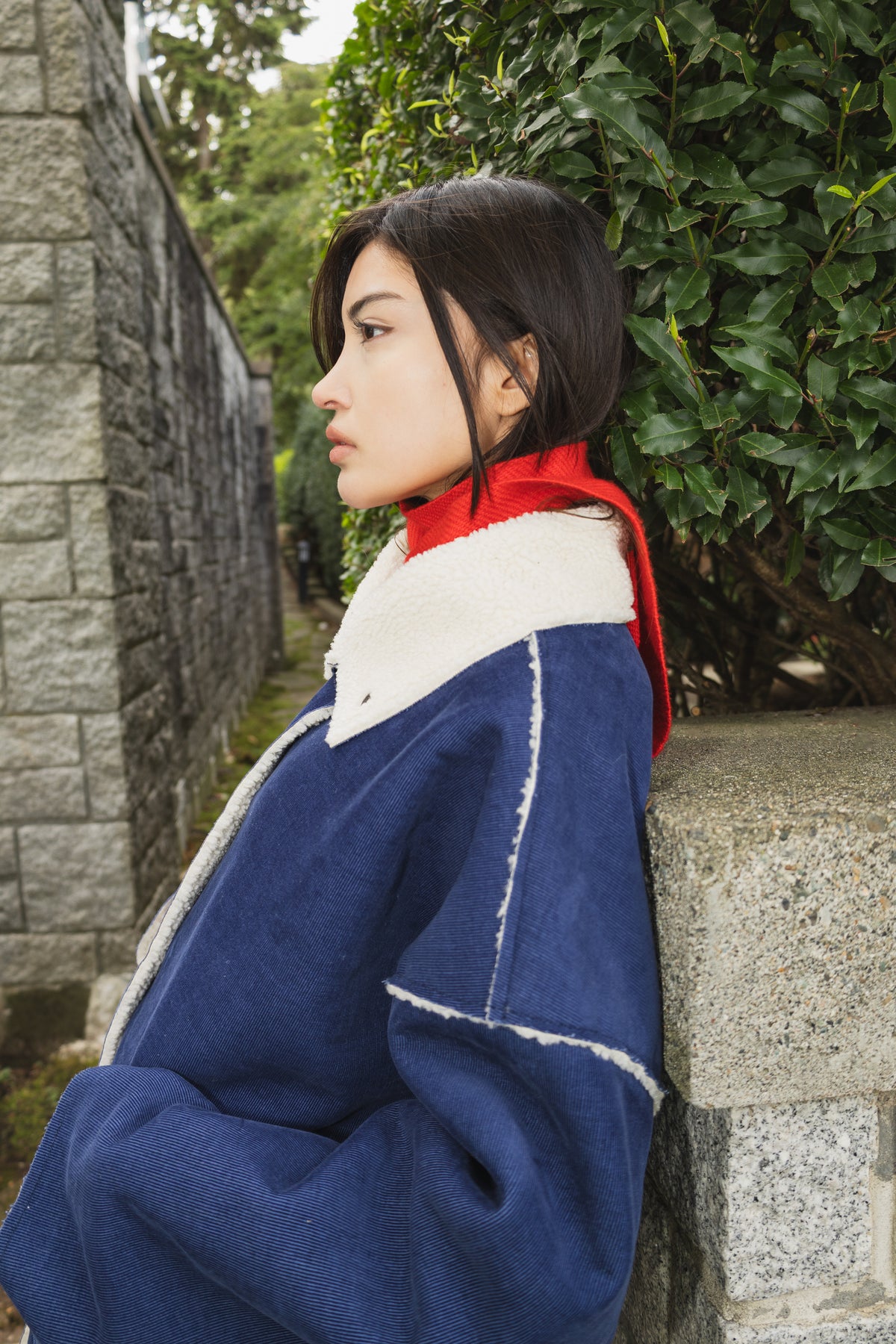 The Enclave Coat in Cobalt Blue Corduroy & Sherpa