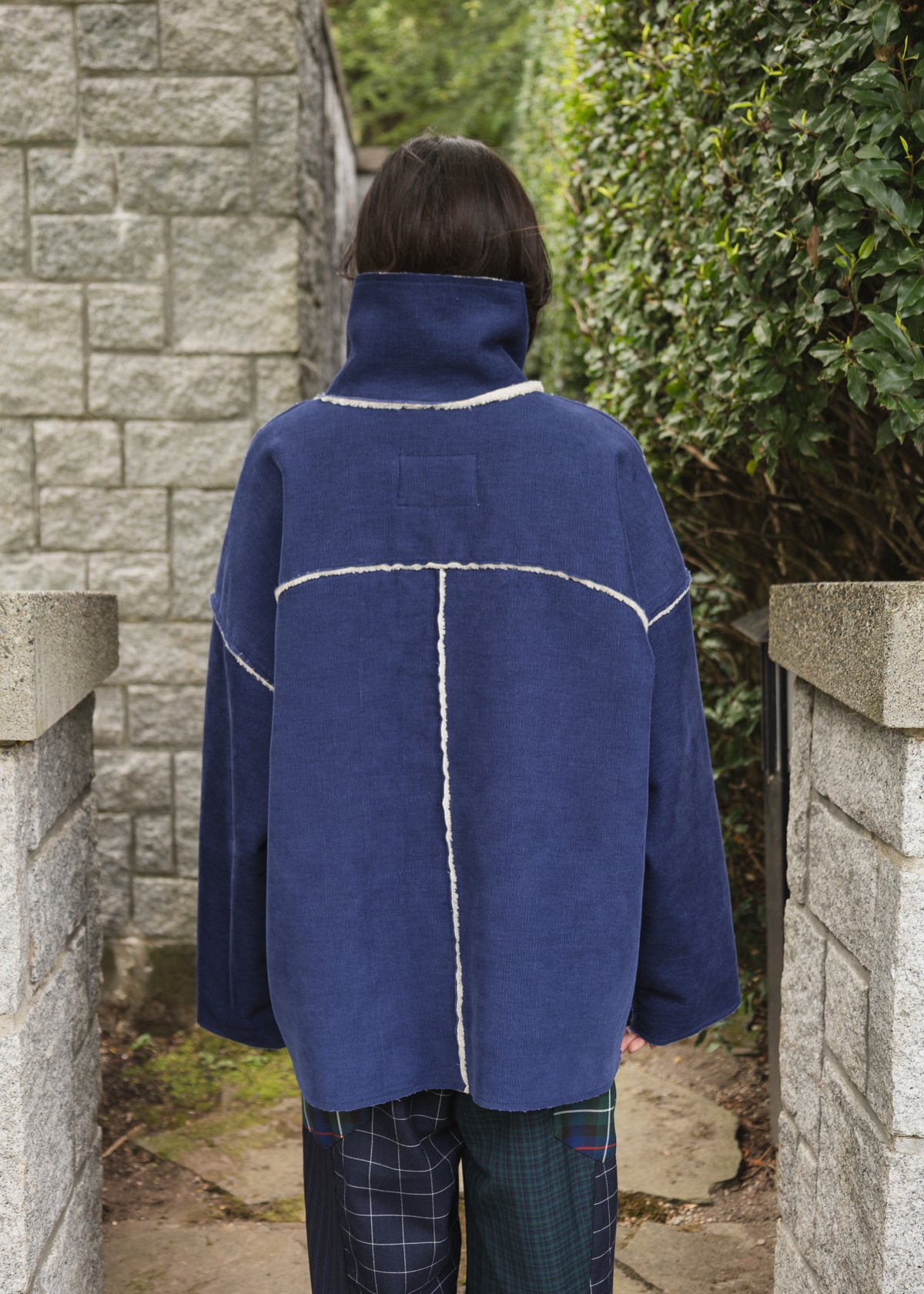 The Enclave Coat in Cobalt Blue Corduroy & Sherpa