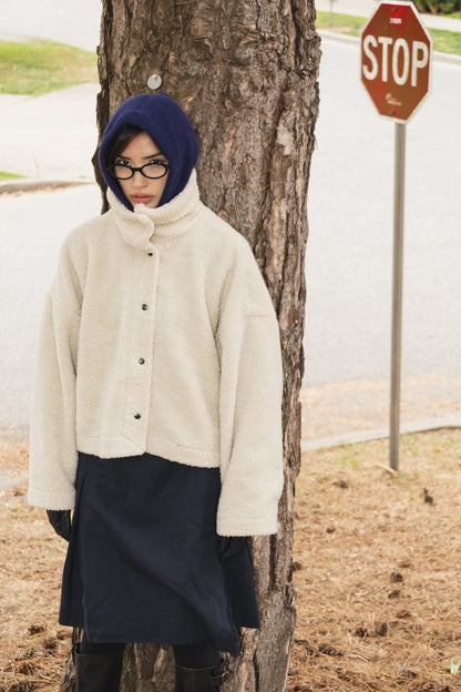 The Cropped Enclave Coat in Sherpa