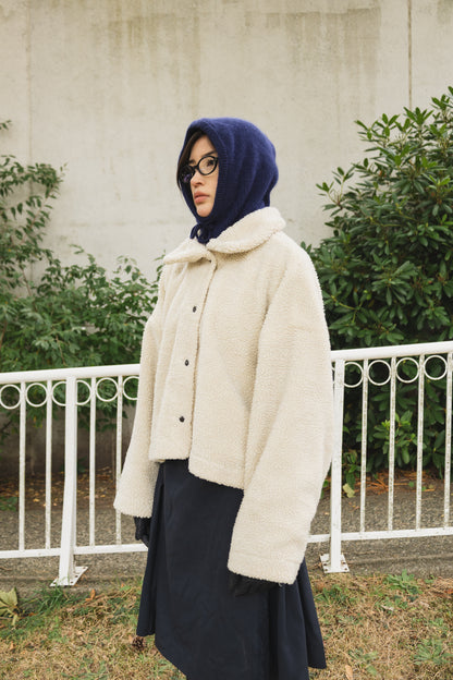 The Cropped Enclave Coat in Sherpa