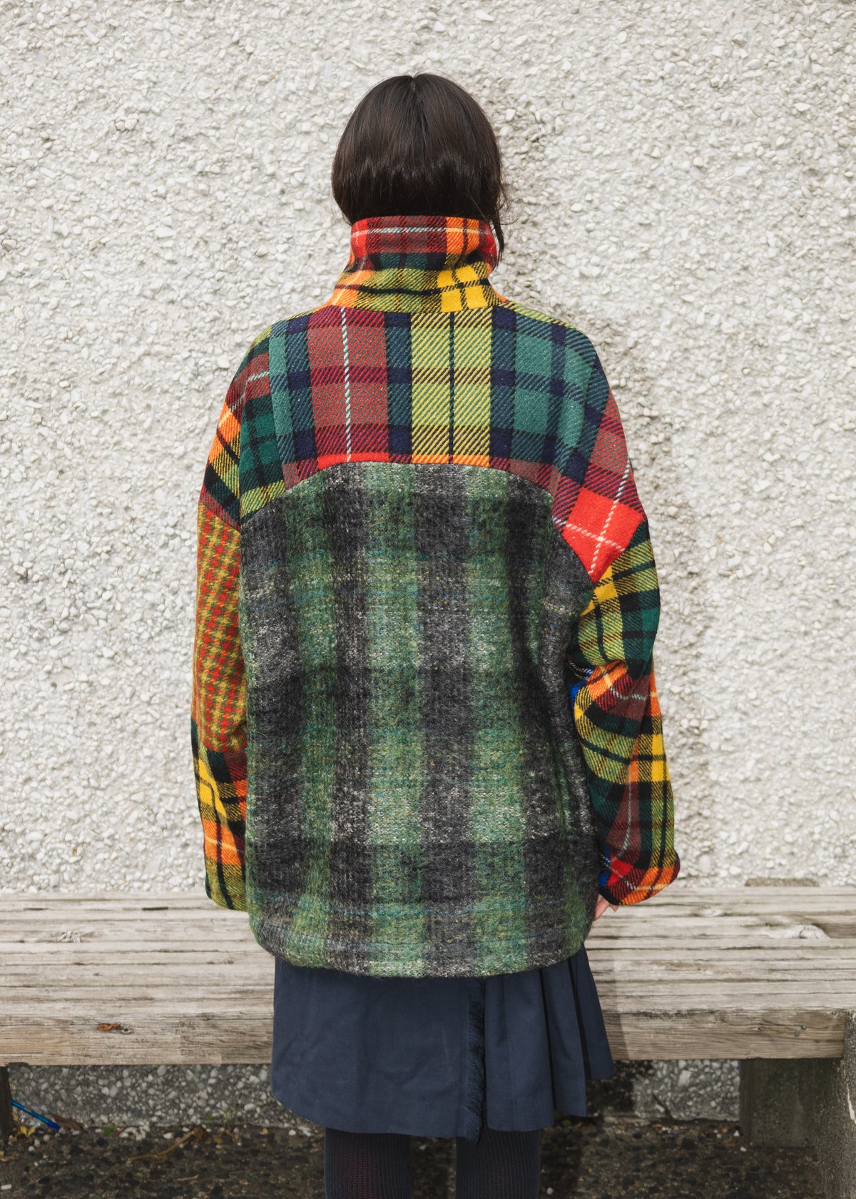 The Enclave Coat in Patchwork Wool Mixed Plaid