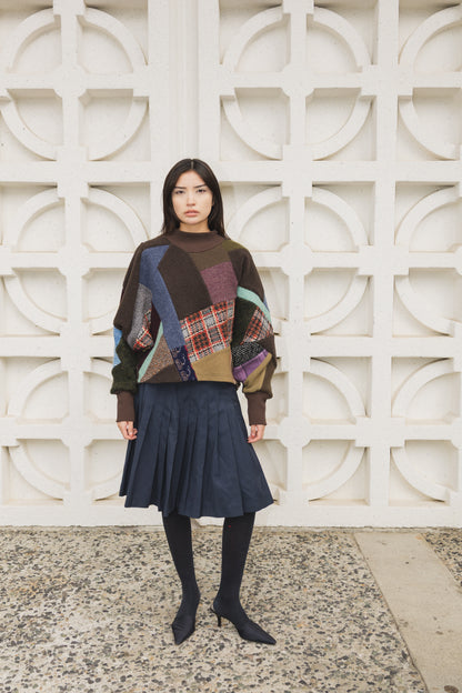 The Canopy Sweater in Scrapwork Mixed Wool Earthy Tones