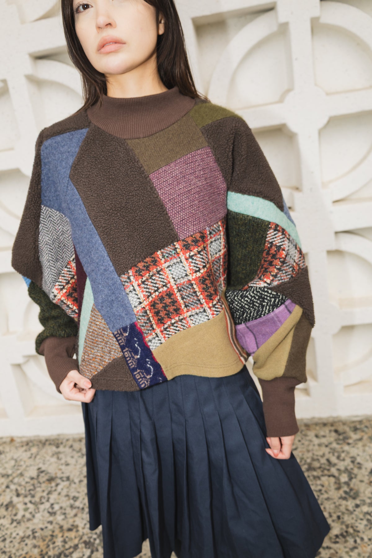 The Canopy Sweater in Scrapwork Mixed Wool Earthy Tones