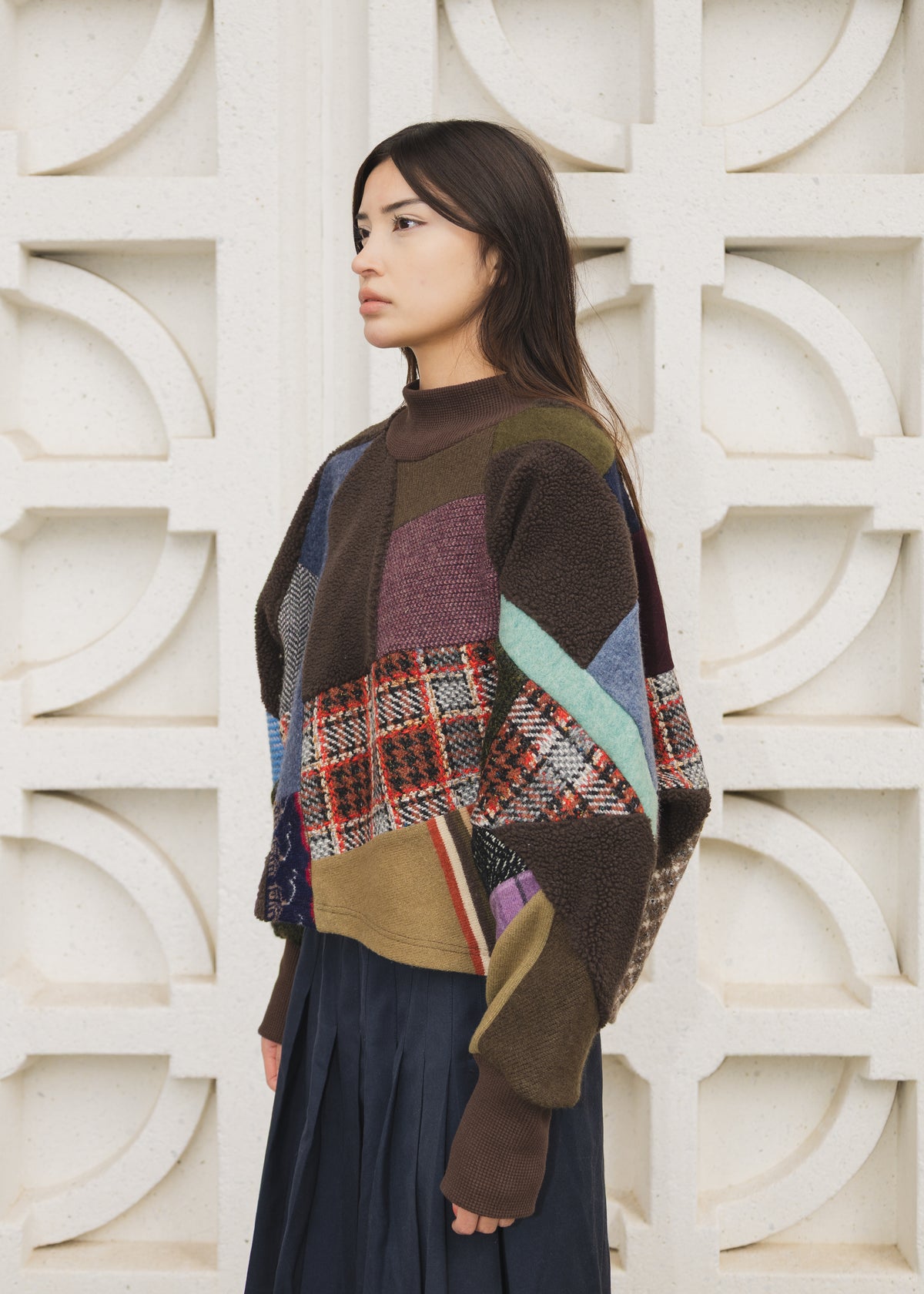 The Canopy Sweater in Scrapwork Mixed Wool Earthy Tones
