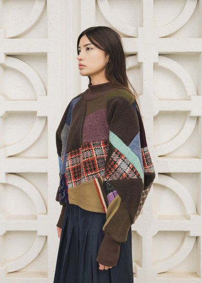 The Canopy Sweater in Scrapwork Mixed Wool Earthy Tones