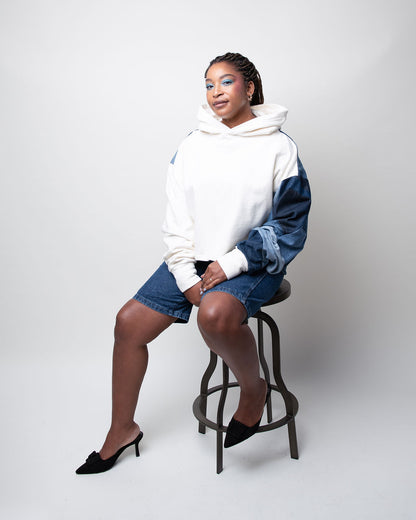 Denim Classic Cropped Hoodie