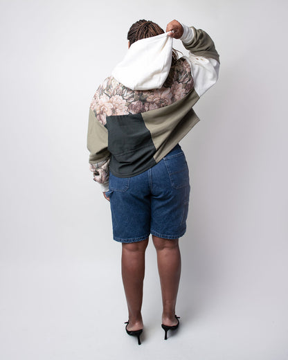 Tapestry Garden Cropped Hoodie