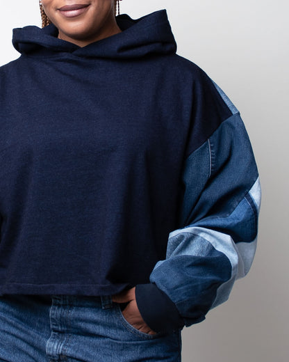 Navy Days Cropped Hoodie