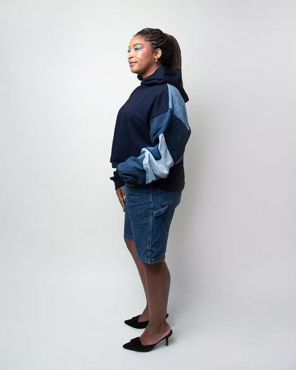 Navy Days Cropped Hoodie