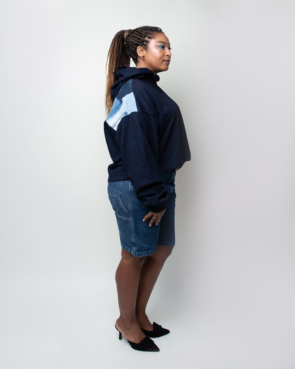 Navy Days Cropped Hoodie
