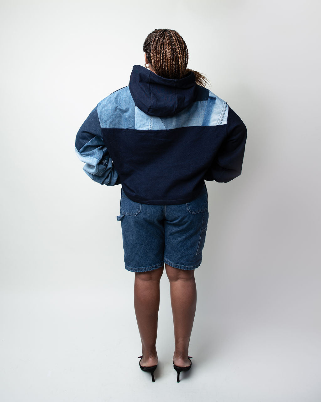Navy Days Cropped Hoodie