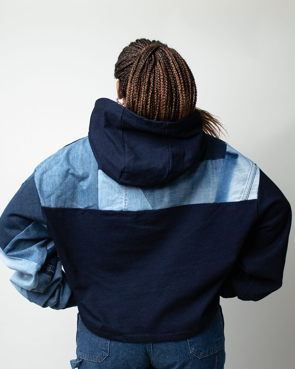 Navy Days Cropped Hoodie