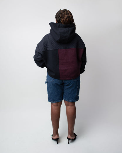 Quilted Basket Cropped Hoodie
