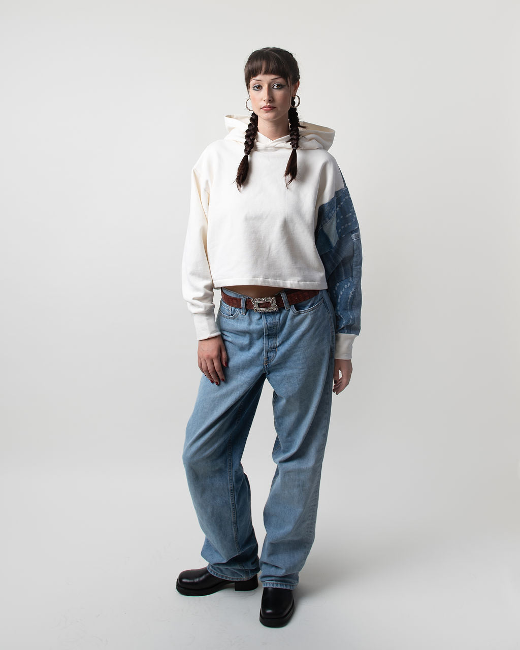BB Blue Cropped Hoodie
