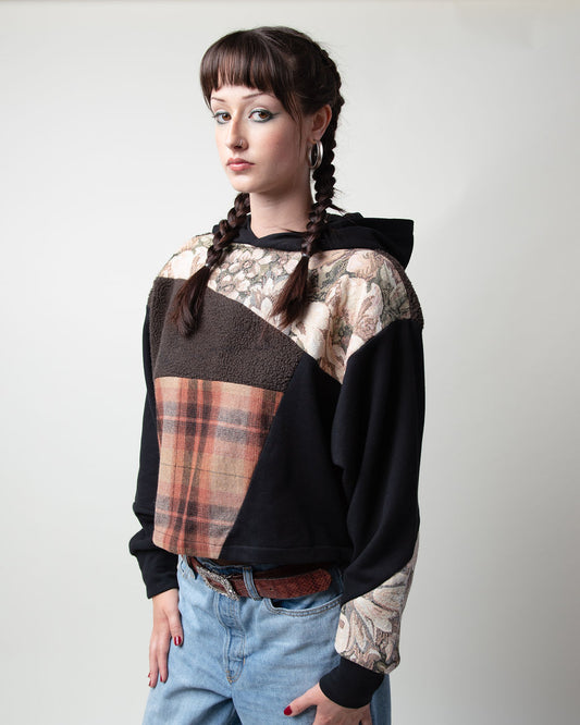 Wool Teddy Cropped Hoodie