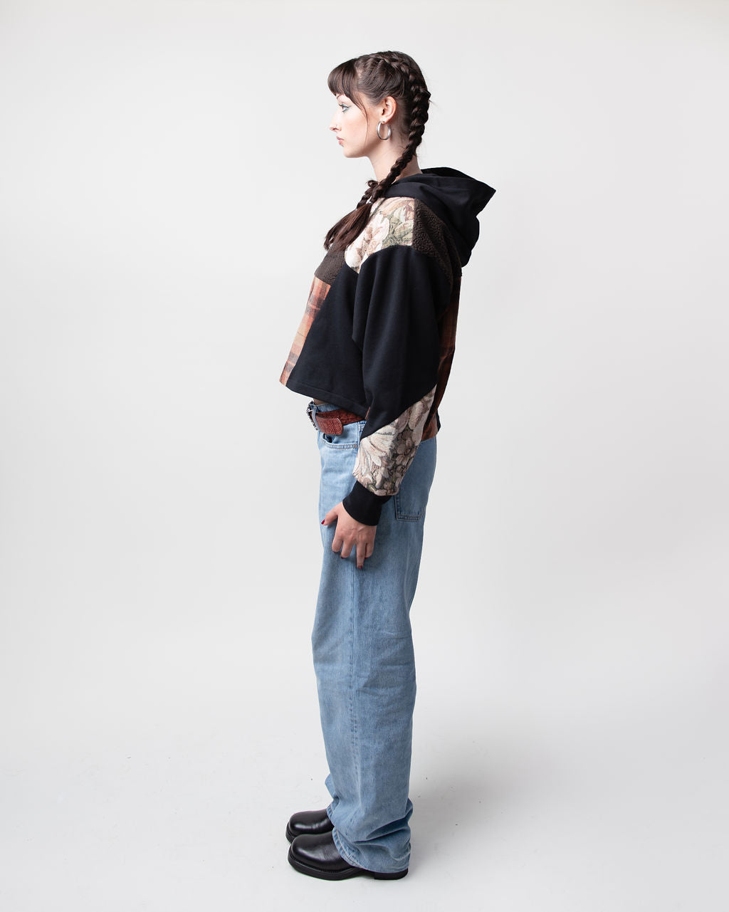 Wool Teddy Cropped Hoodie