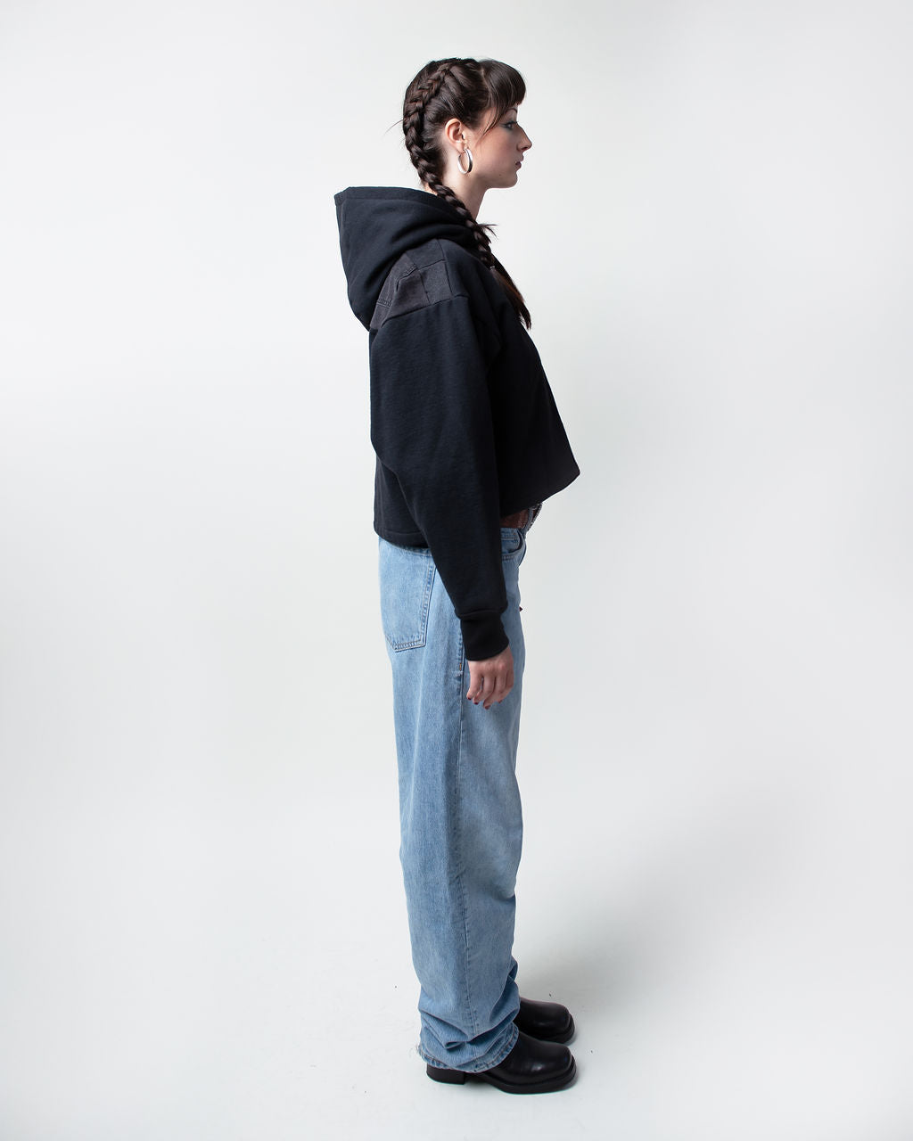 All Black Cropped Hoodie