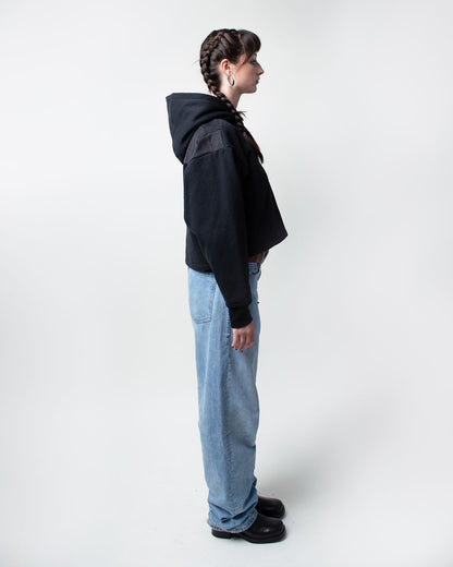 All Black Cropped Hoodie