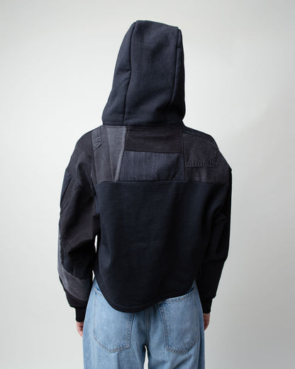 All Black Cropped Hoodie