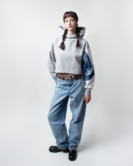 Cool Grey Cropped Hoodie