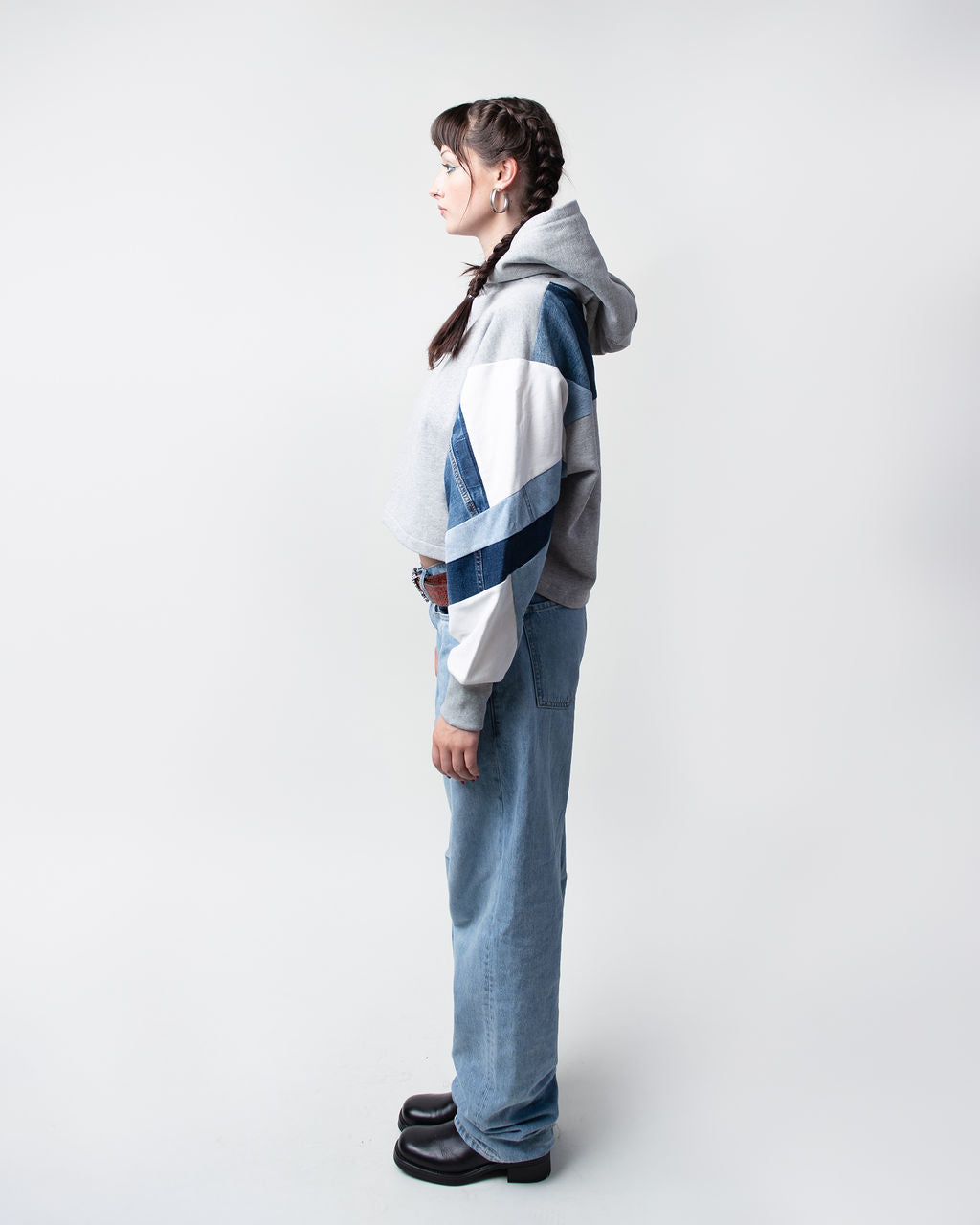 Cool Grey Cropped Hoodie