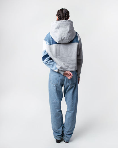Cool Grey Cropped Hoodie