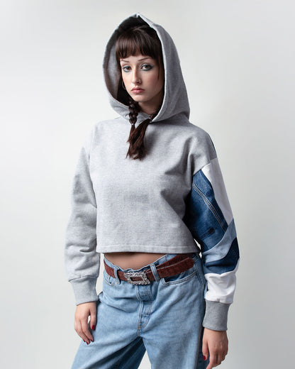 Cool Grey Cropped Hoodie