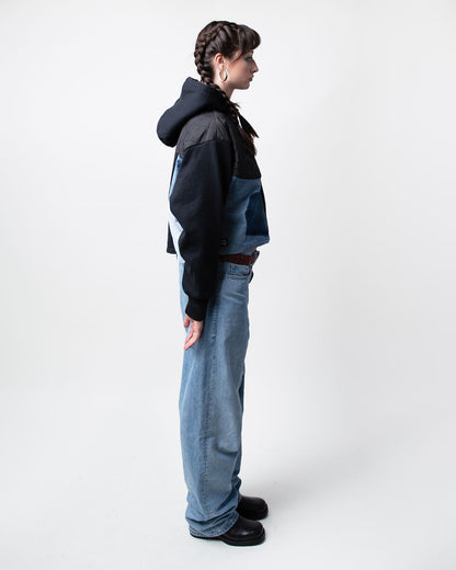 Quilted Cropped Hoodie