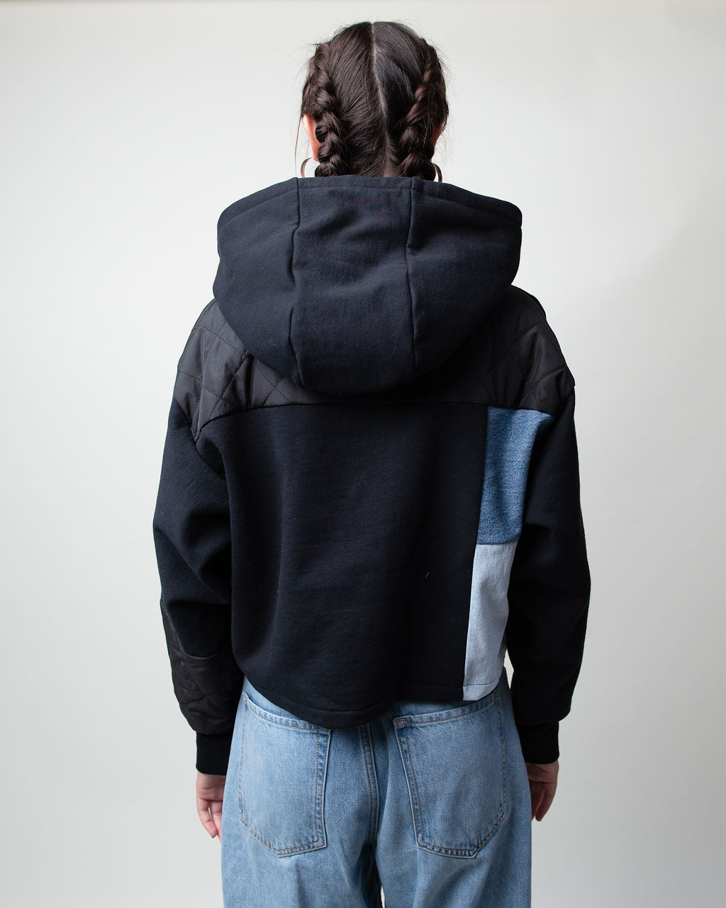 Quilted Cropped Hoodie