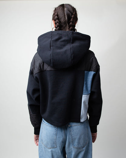 Quilted Cropped Hoodie