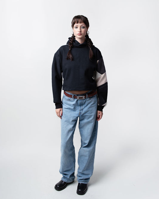Pinkie Grey Cropped Hoodie