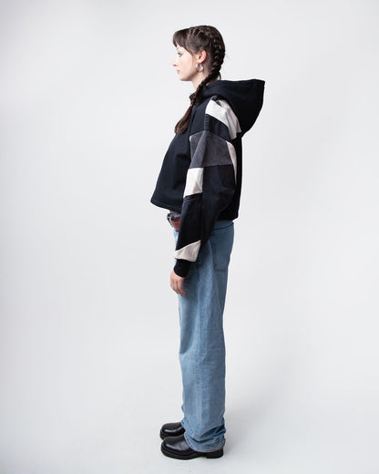 Pinkie Grey Cropped Hoodie